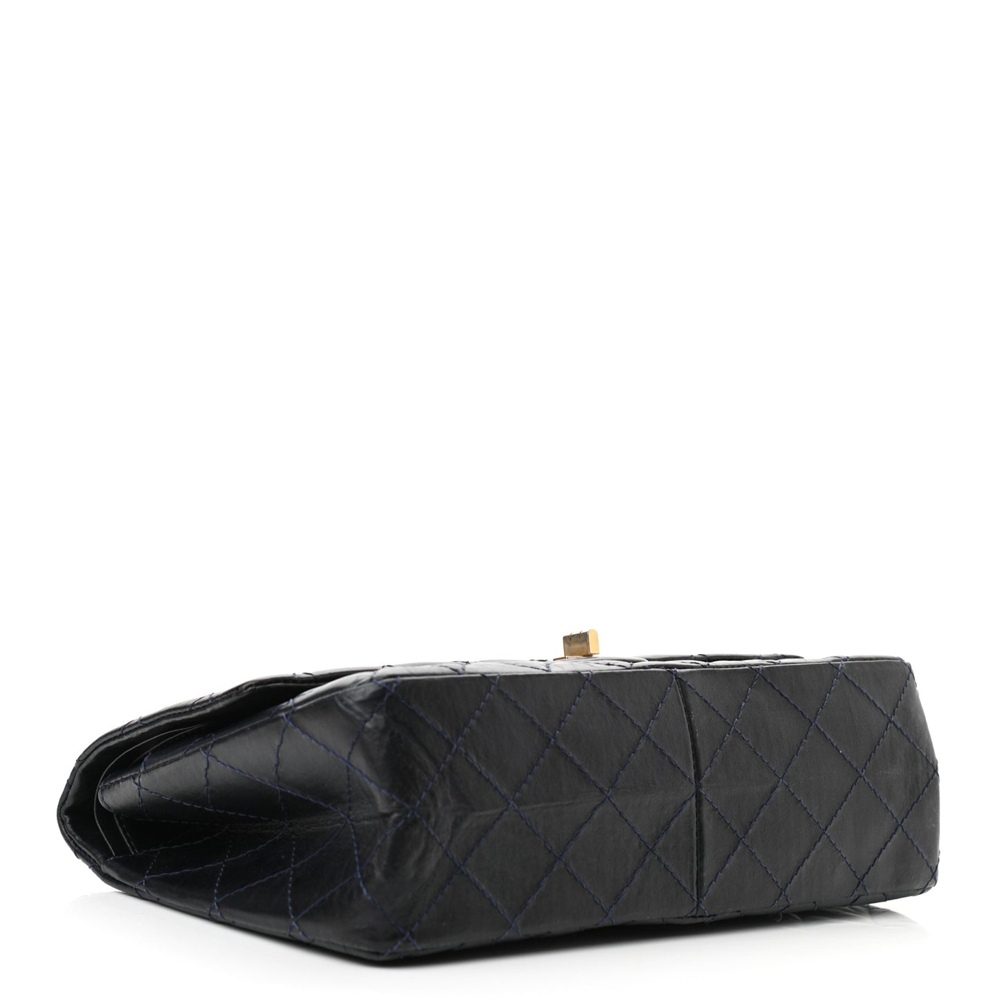 Aged Calfskin Quilted 2.55 Reissue 226 Flap Navy Blue