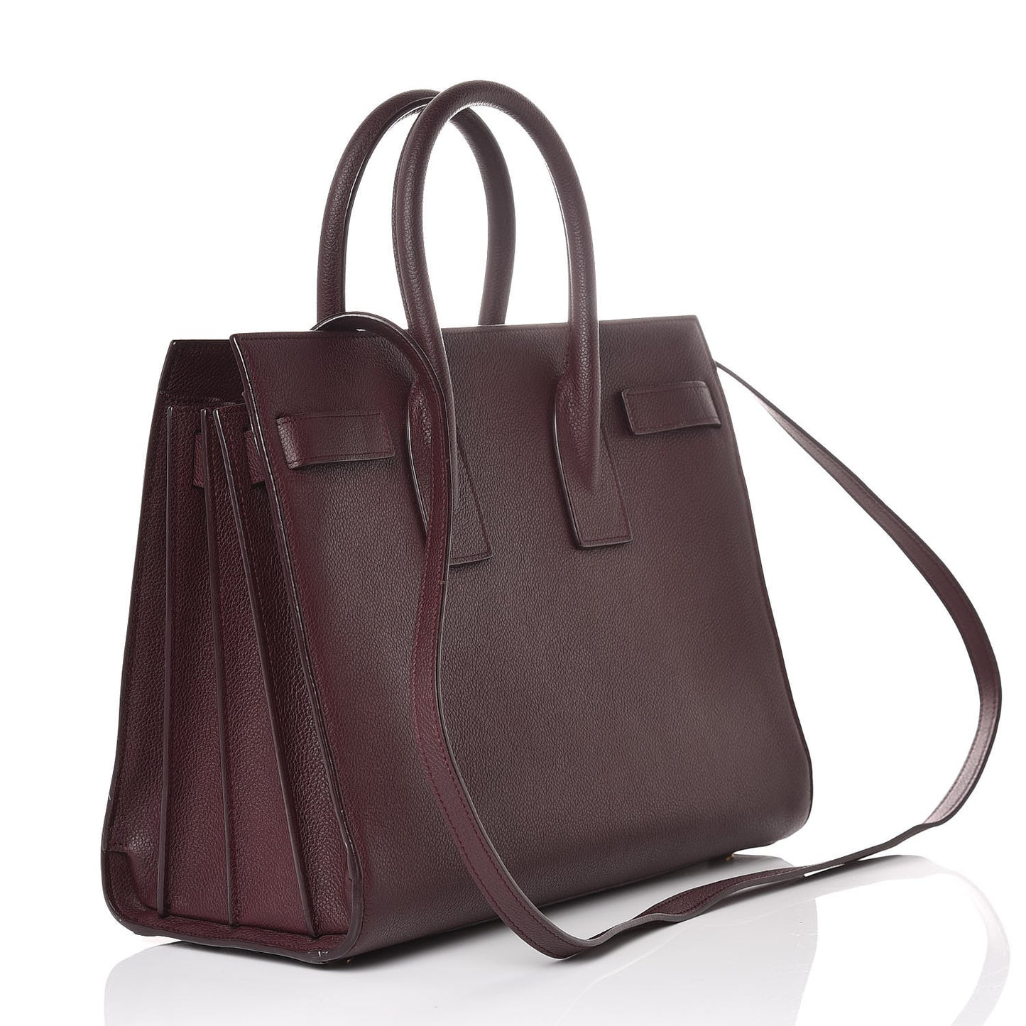 Grained Calfskin Small Classic Sac De Jour Bordeaux