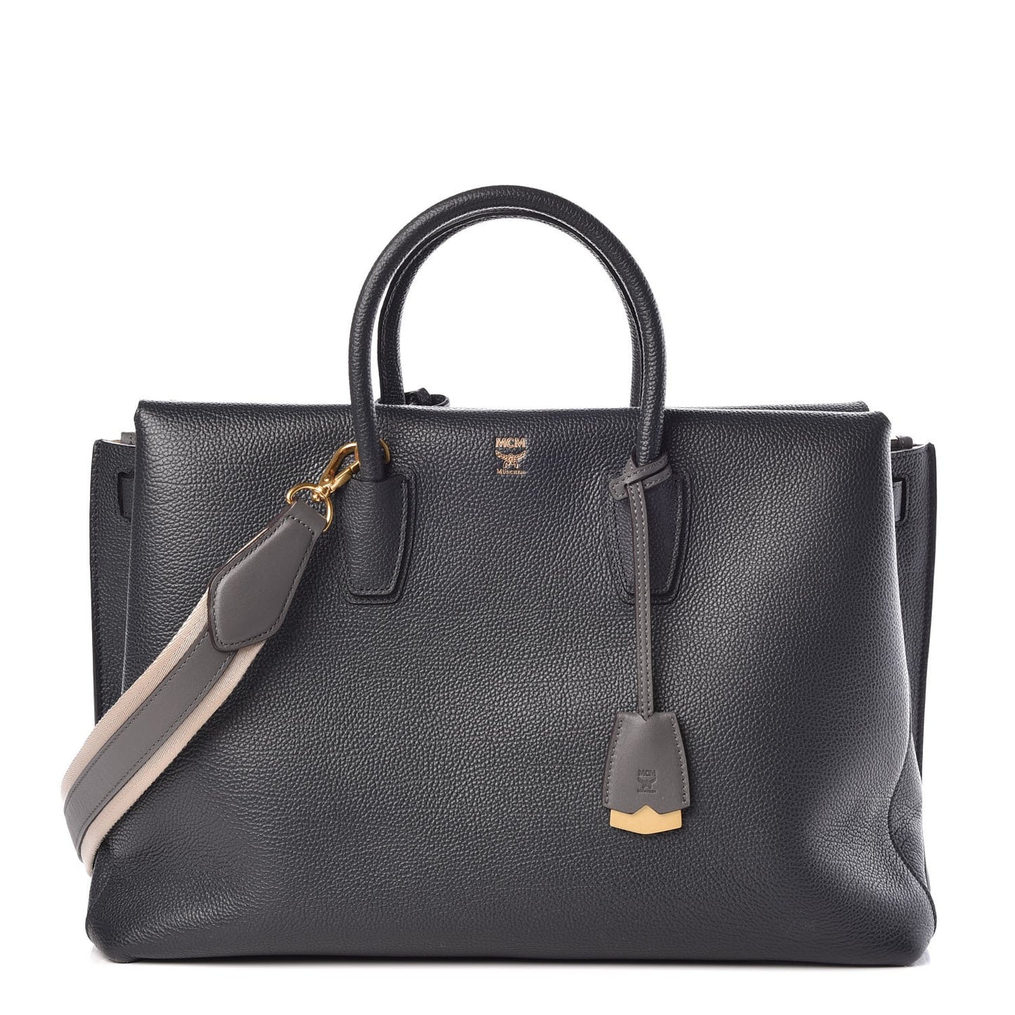 Grained Calfskin Large Milla Tote Phantom Grey