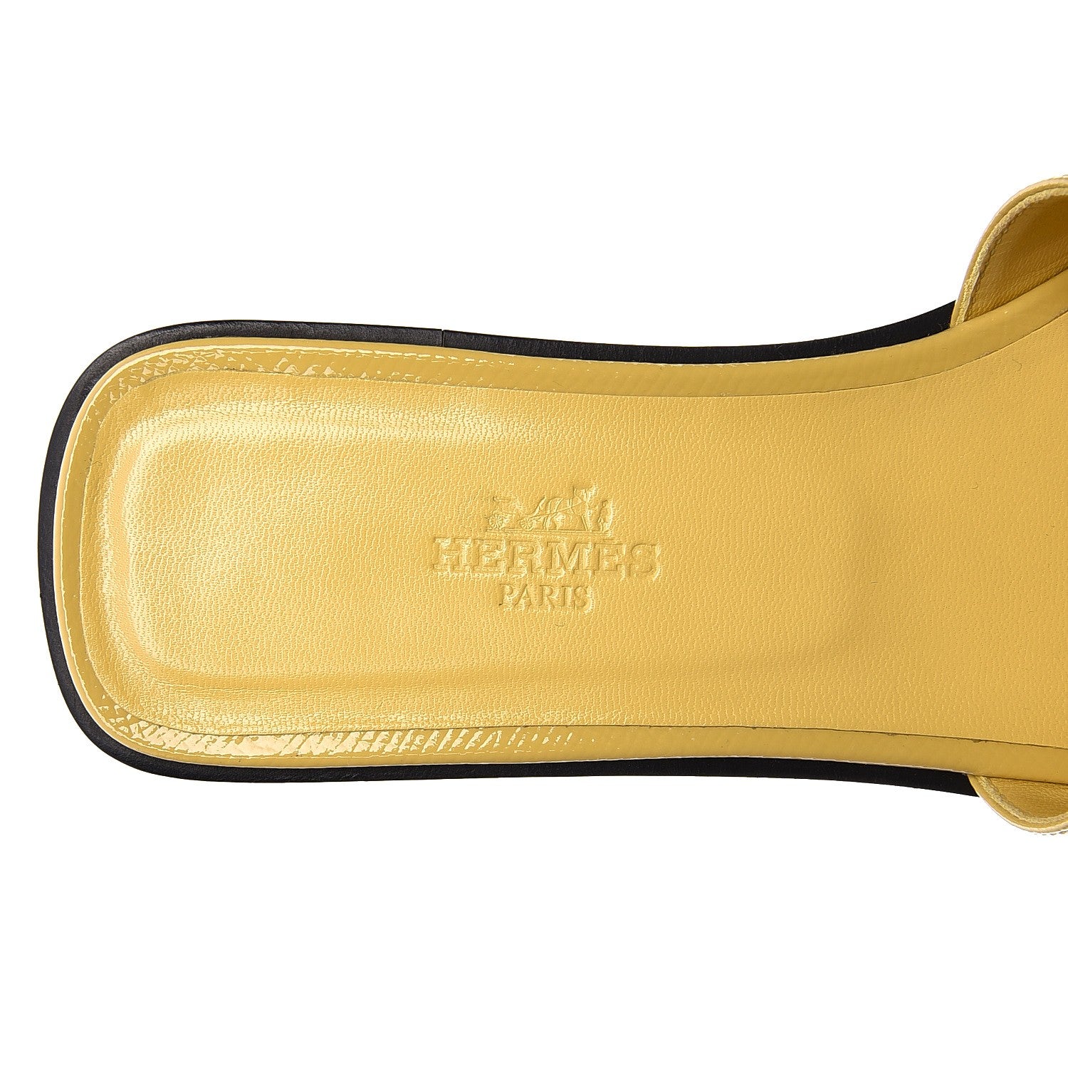 Hermes Patent Epsom Oran Sandals 38 Paille 5 of 7