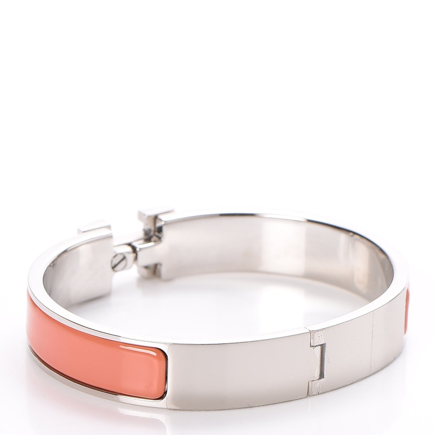 Hermes Enamel Clic Clac H Bracelet GM Mango White 3 of 4
