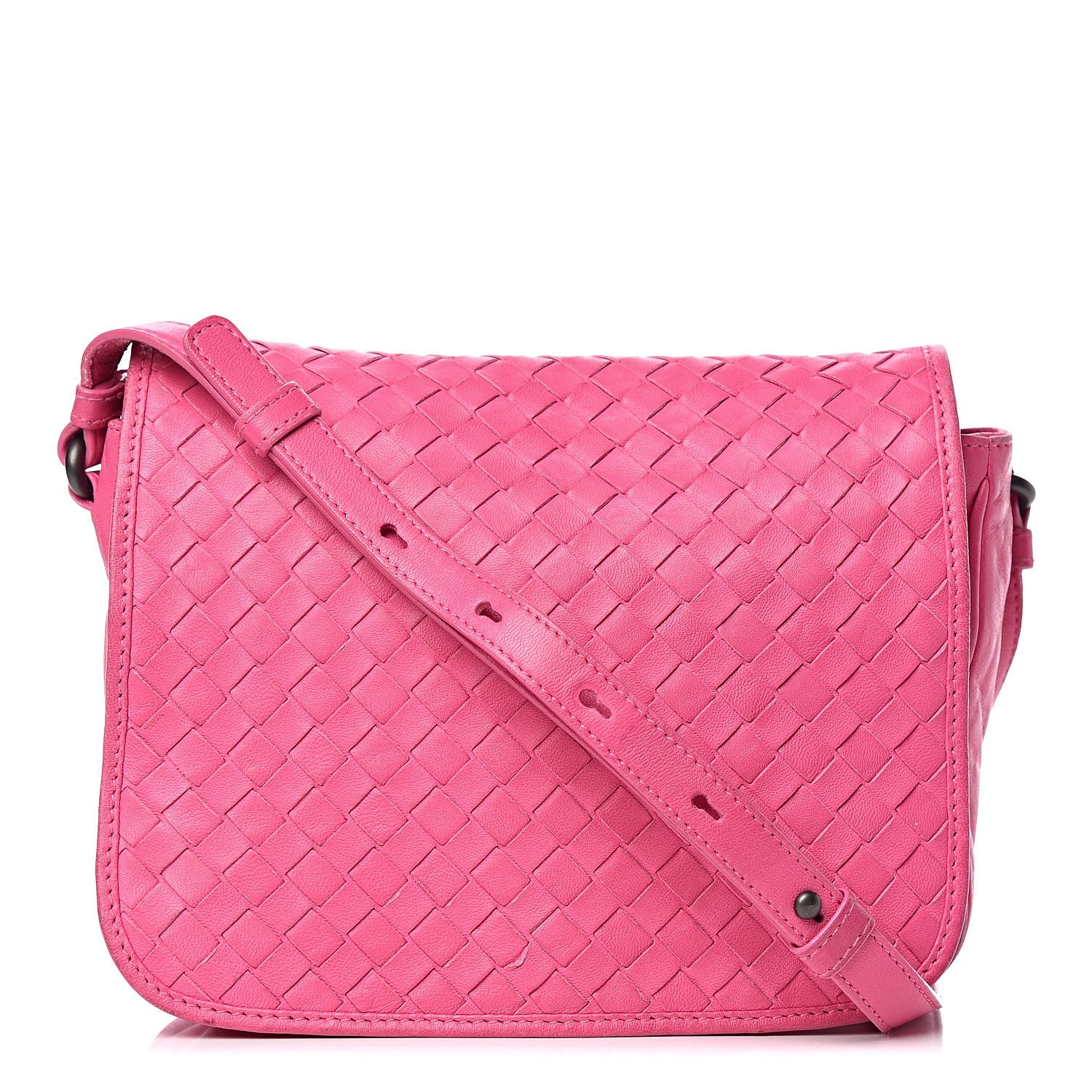 Bottega Veneta Nappa Intrecciato Mini Flap Crossbody Fuchsia 1 of 21