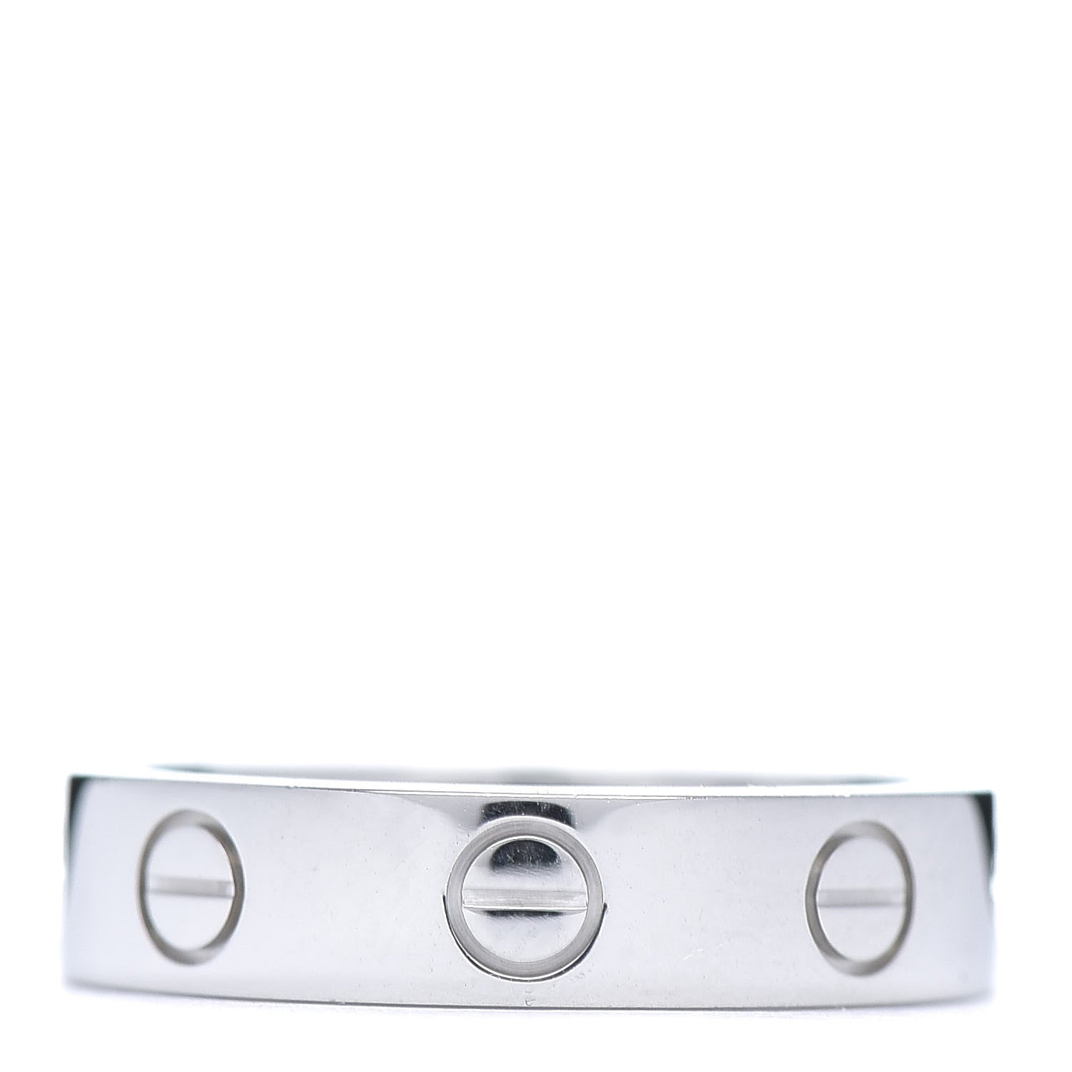 Cartier 18K White Gold Diamond 4mm LOVE Wedding Band Ring 47 4 3 of 4