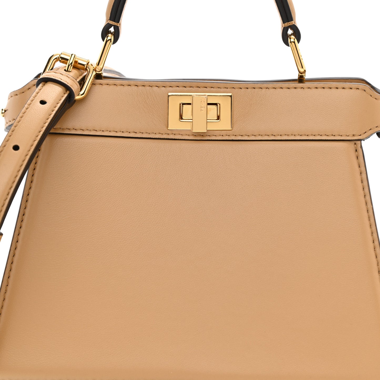 Shiny Nappa Petite Peekaboo I SEE U Satchel Miele Scuro
