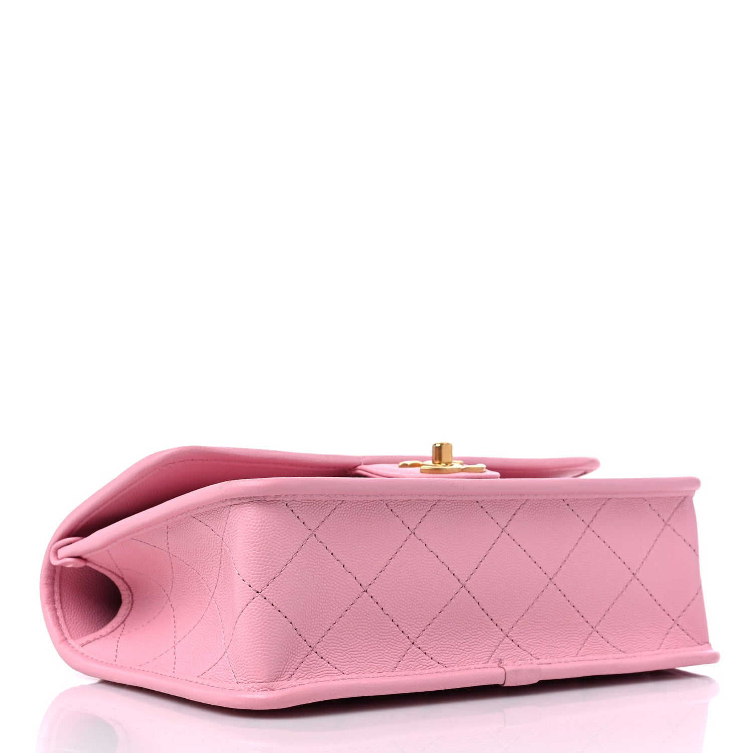 Chanel Caviar Quilted School Memory Small Top Handle Flap Pink 4 of 9