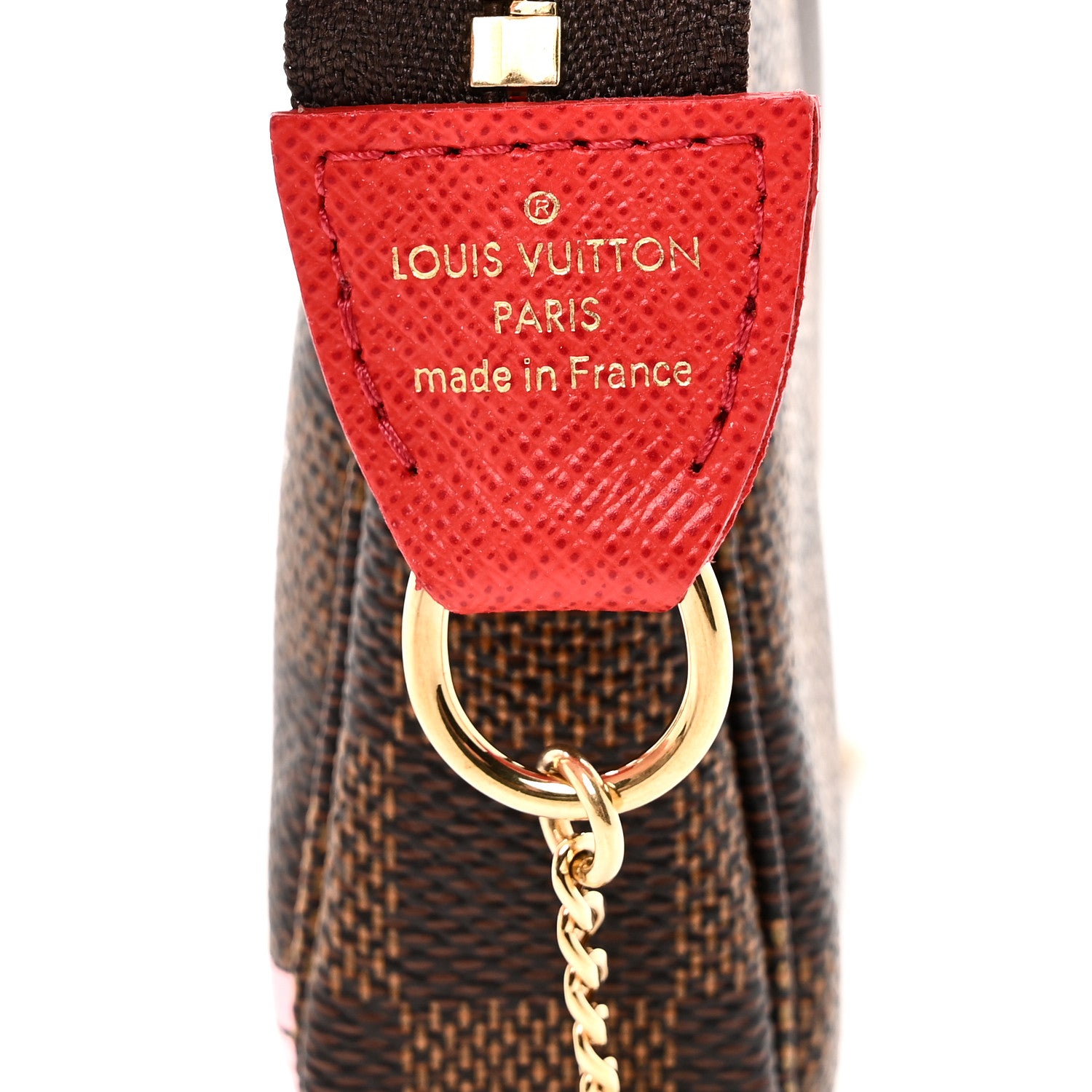 Louis Vuitton Damier Ebene 2019 Christmas Animation Mini Pochette Accessories Red 6 of 9