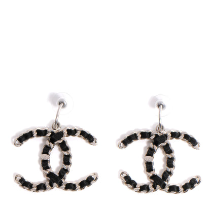 Chanel Satin CC Chain Earrings Silver 1 of 5