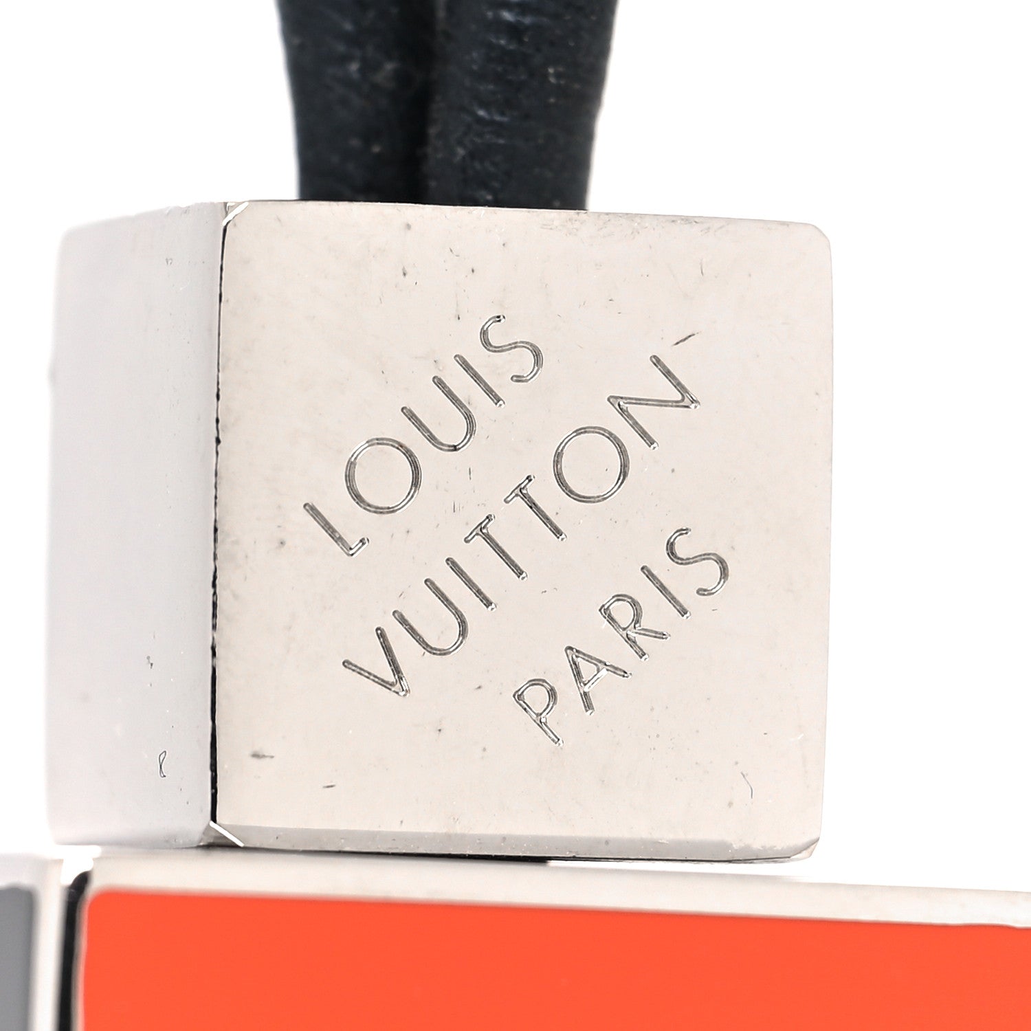 Louis Vuitton Palladium Damier Cube Bag Charm Key Holder 3 of 4