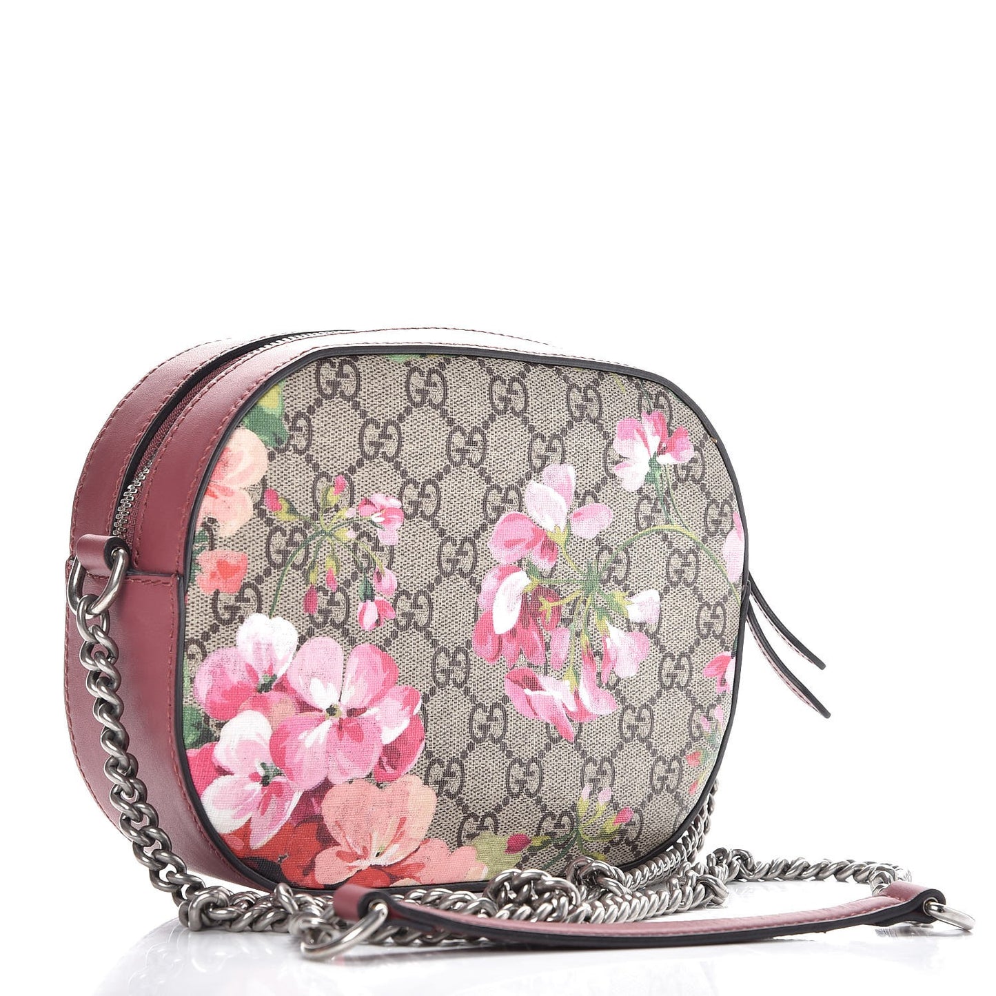GG Supreme Monogram Blooms Mini Chain Shoulder Bag Beige Multicolor Dry Rose