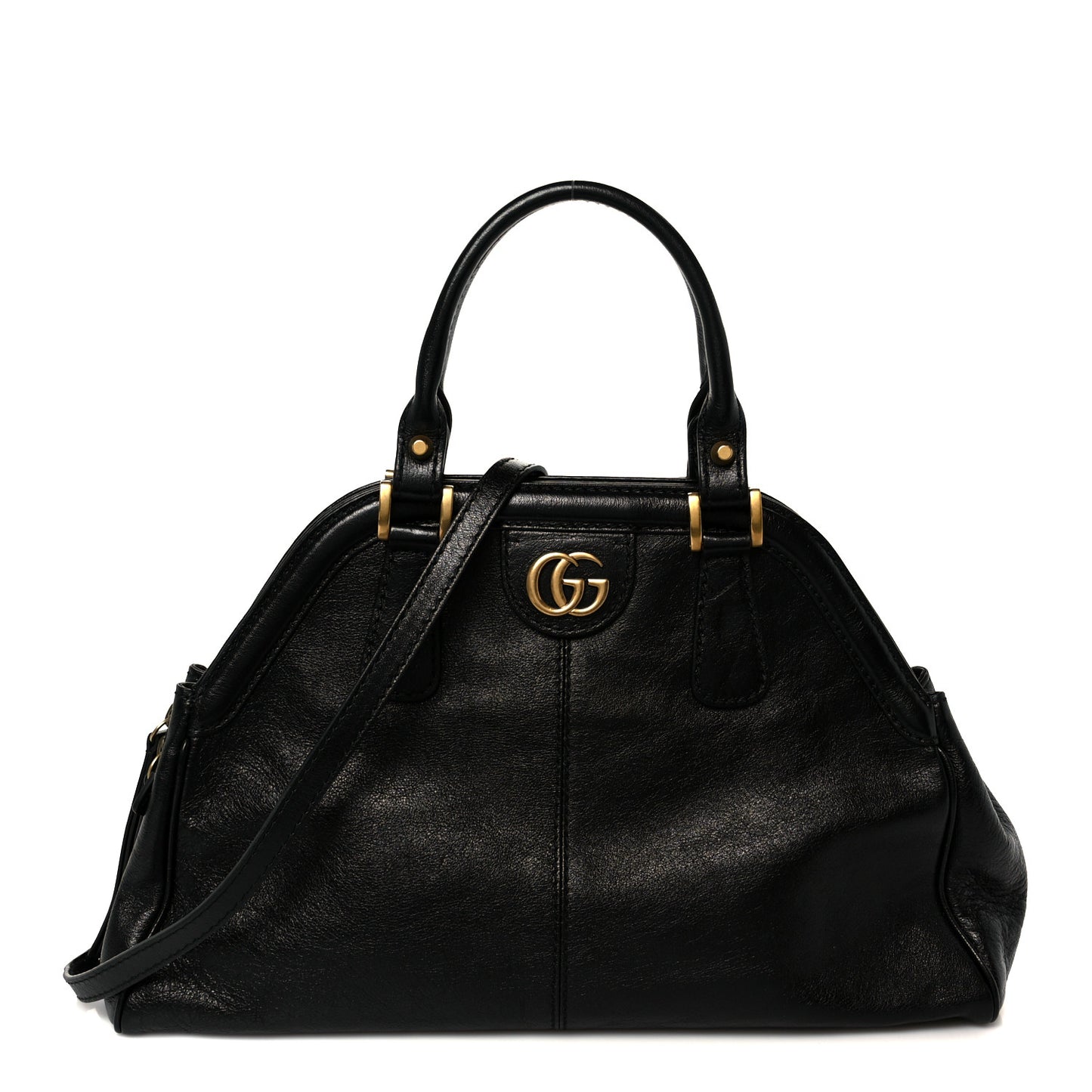 Calfskin Medium Re(Belle) Top Handle Bag Black