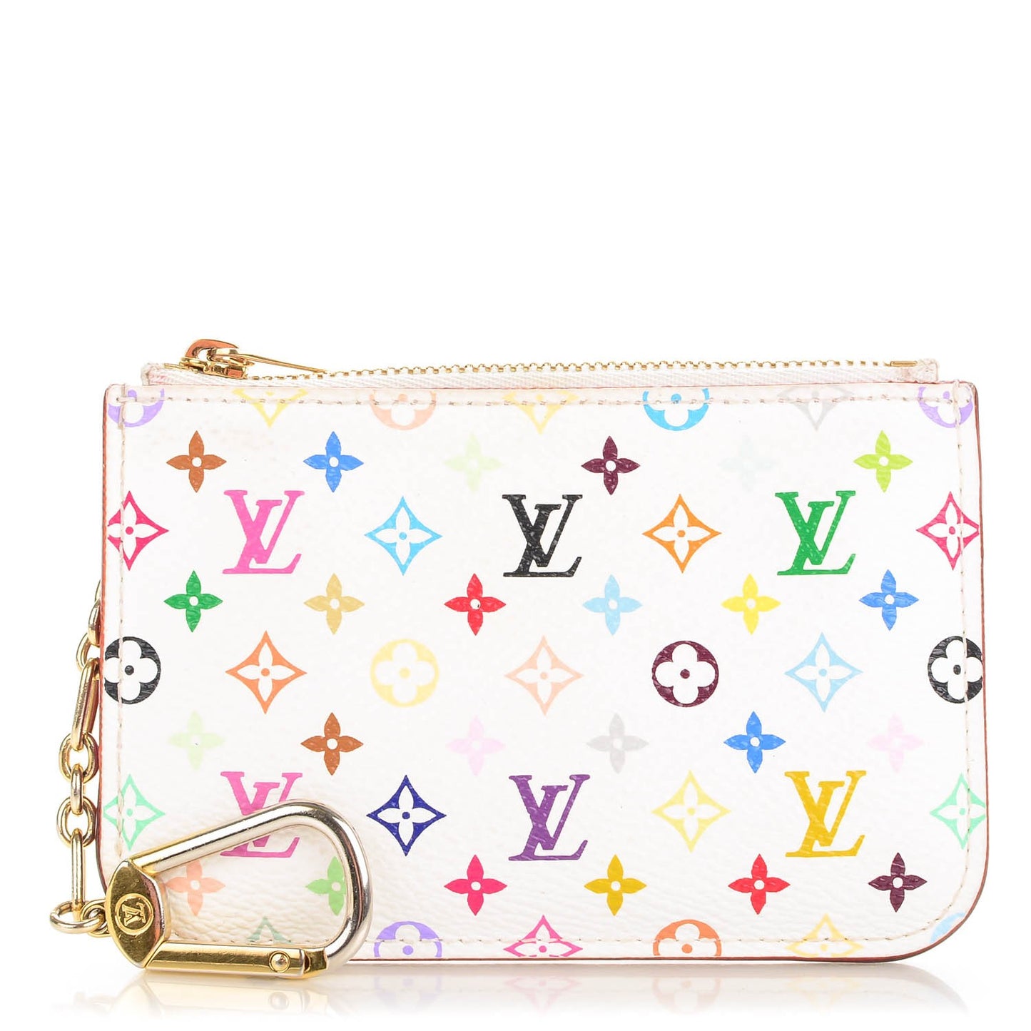 Monogram Multicolor Key Pouch White Litchi