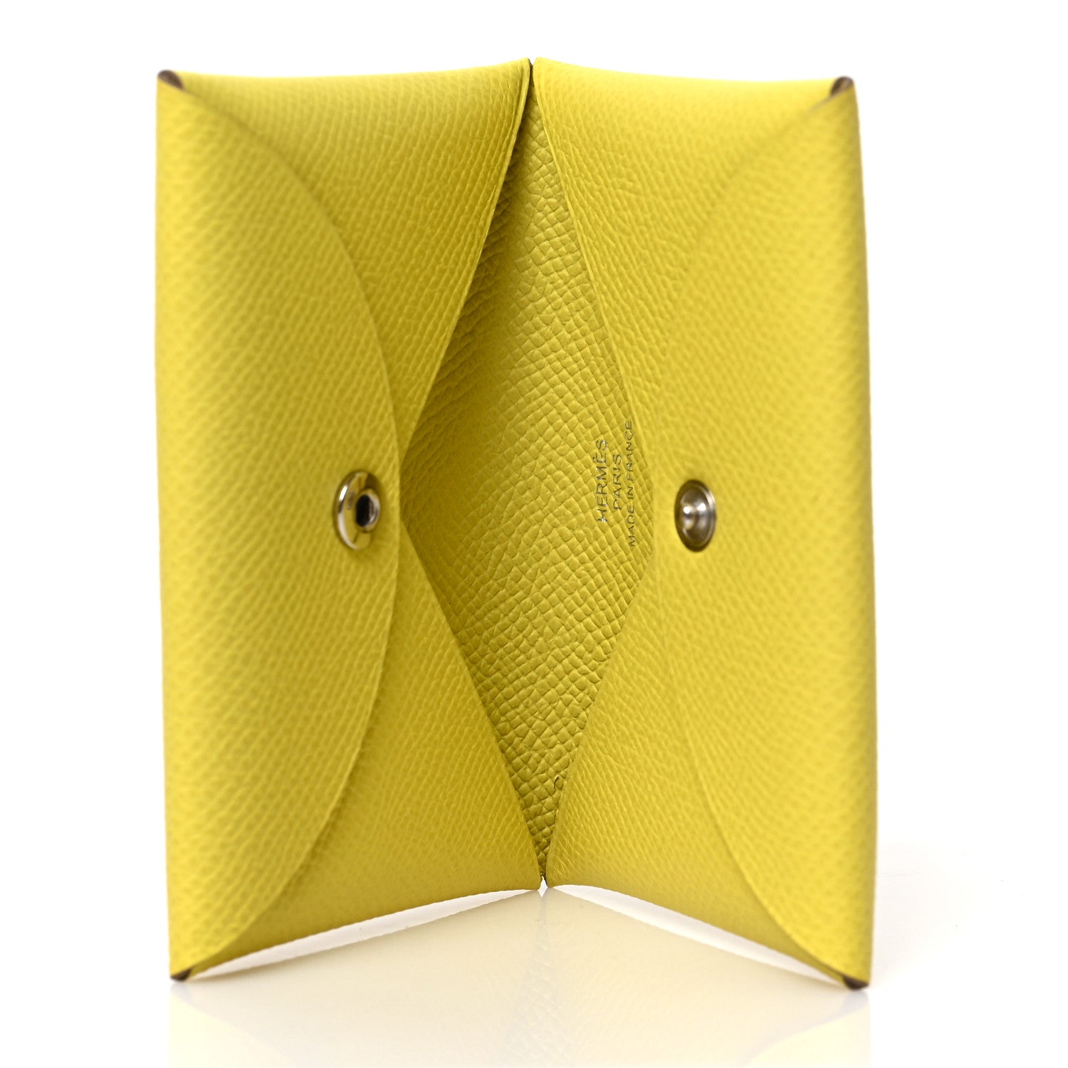 Hermes Epsom Calvi Card Case Lime 5 of 6