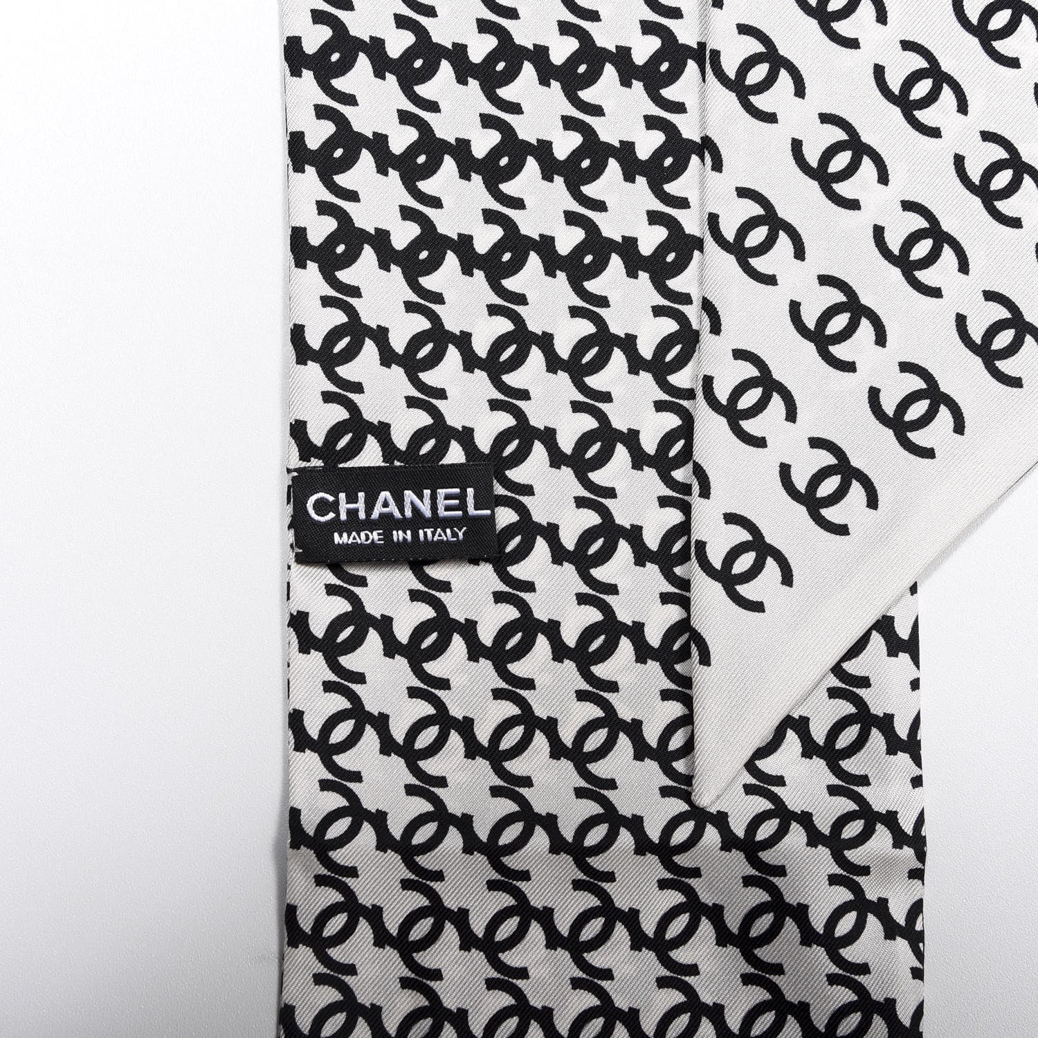 Chanel Silk CC Scarf Black 3 of 4