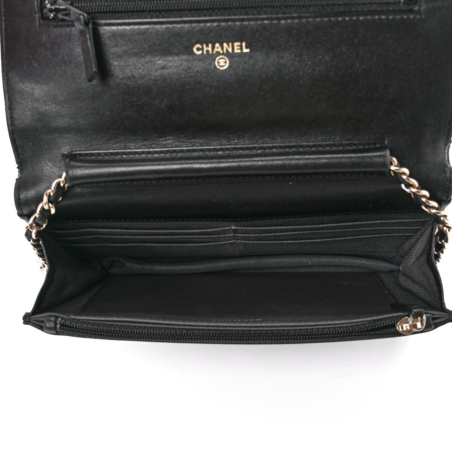 Chanel Patent Quilted Wallet On Chain WOC Black 6 of 13