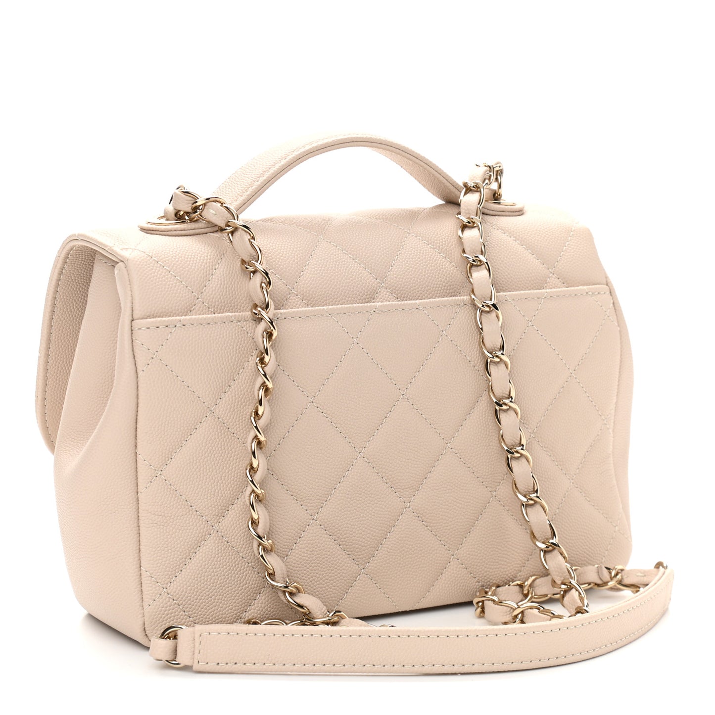 Caviar Quilted Medium Business Affinity Flap Beige