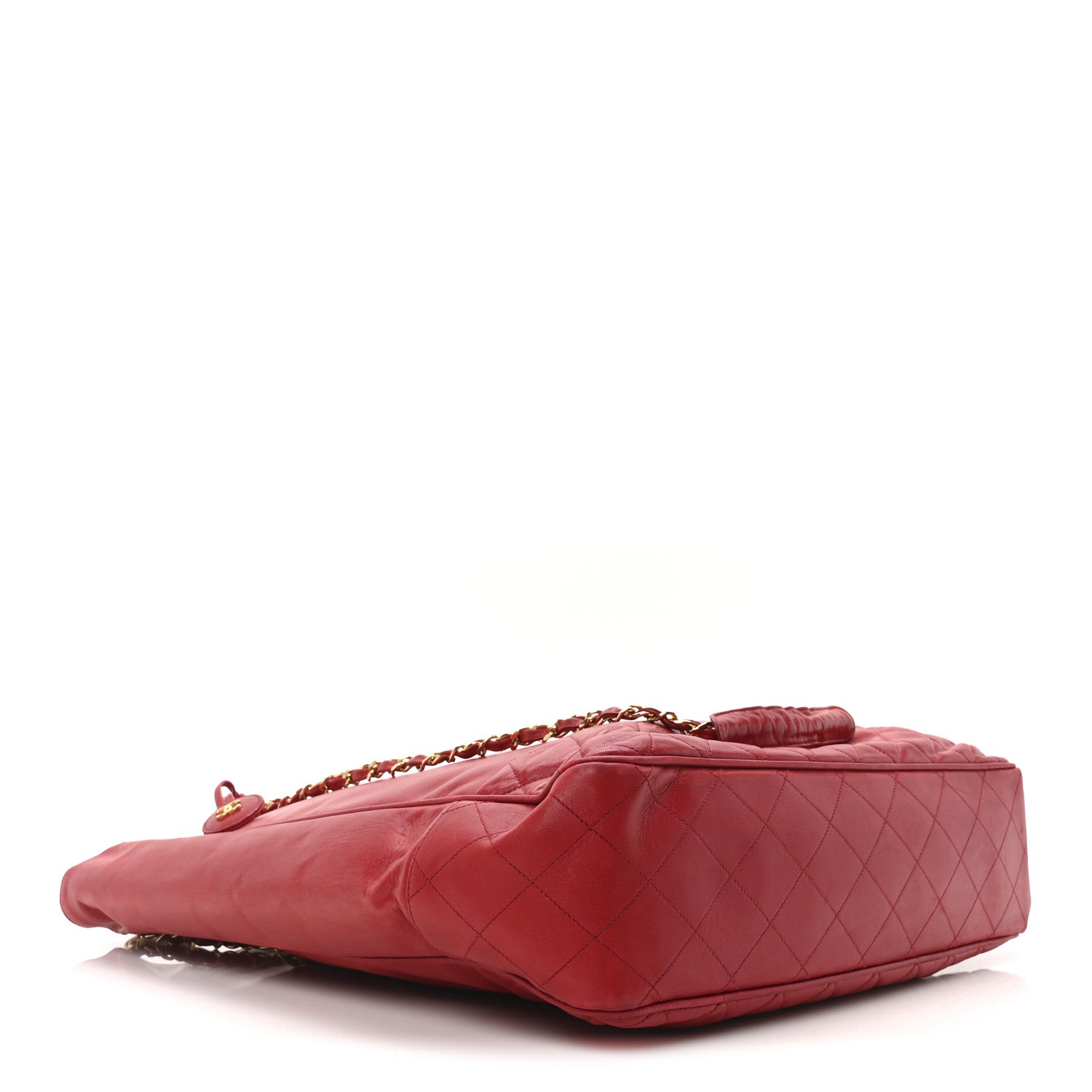 Chanel Lambskin Quilted Shoulder Bag Red 6 of 21