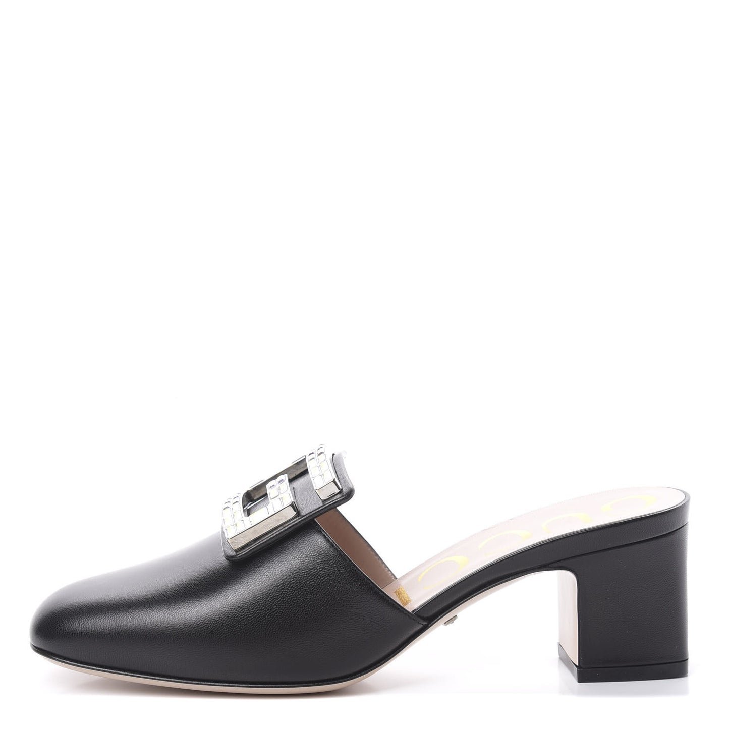 Malaga Kid Crystal Square G Madelyn Mules 36.5 Black