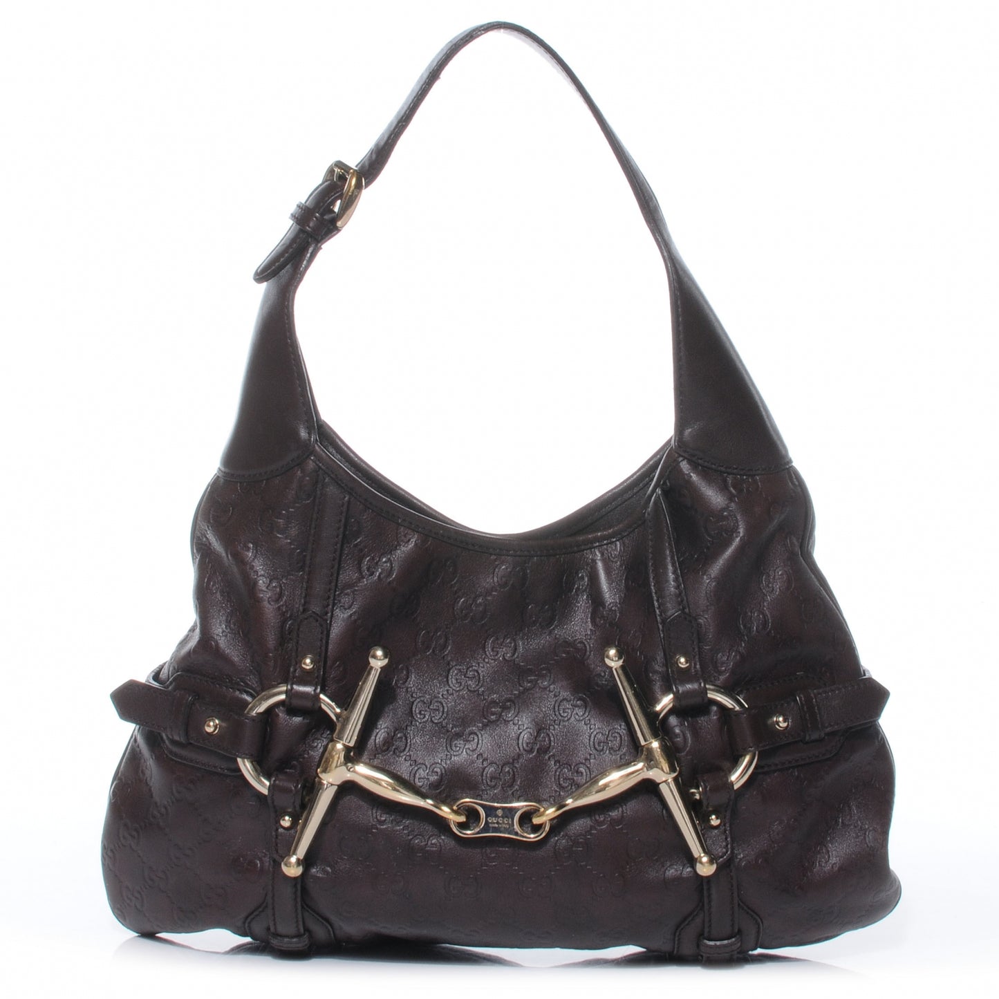 Guccissima GG 85th Anniversary Horsebit Hobo Brown