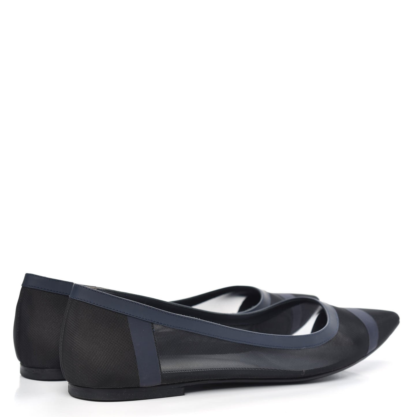 Mesh Skimmer Ballerina Flats 41.5 Navy Black