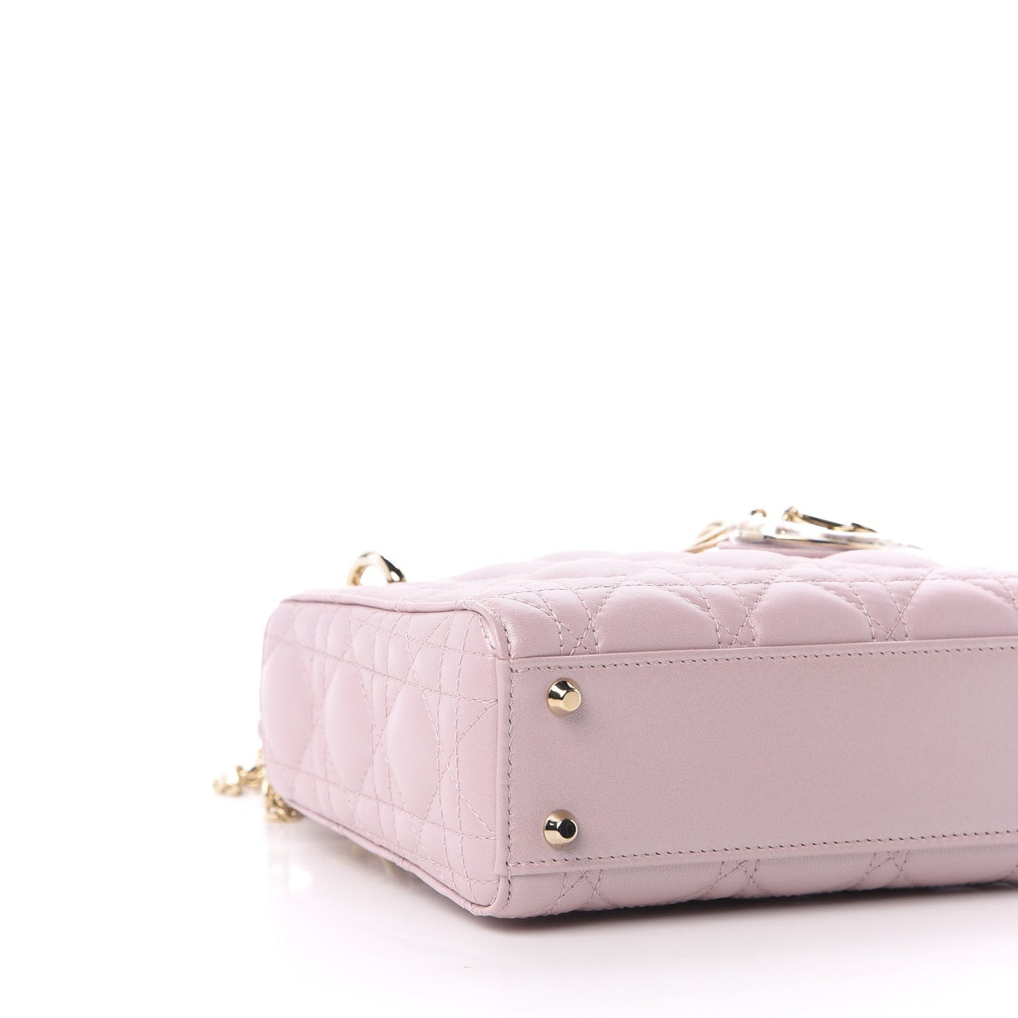 Metallic Lambskin Cannage Mini Lady Dior Lotus