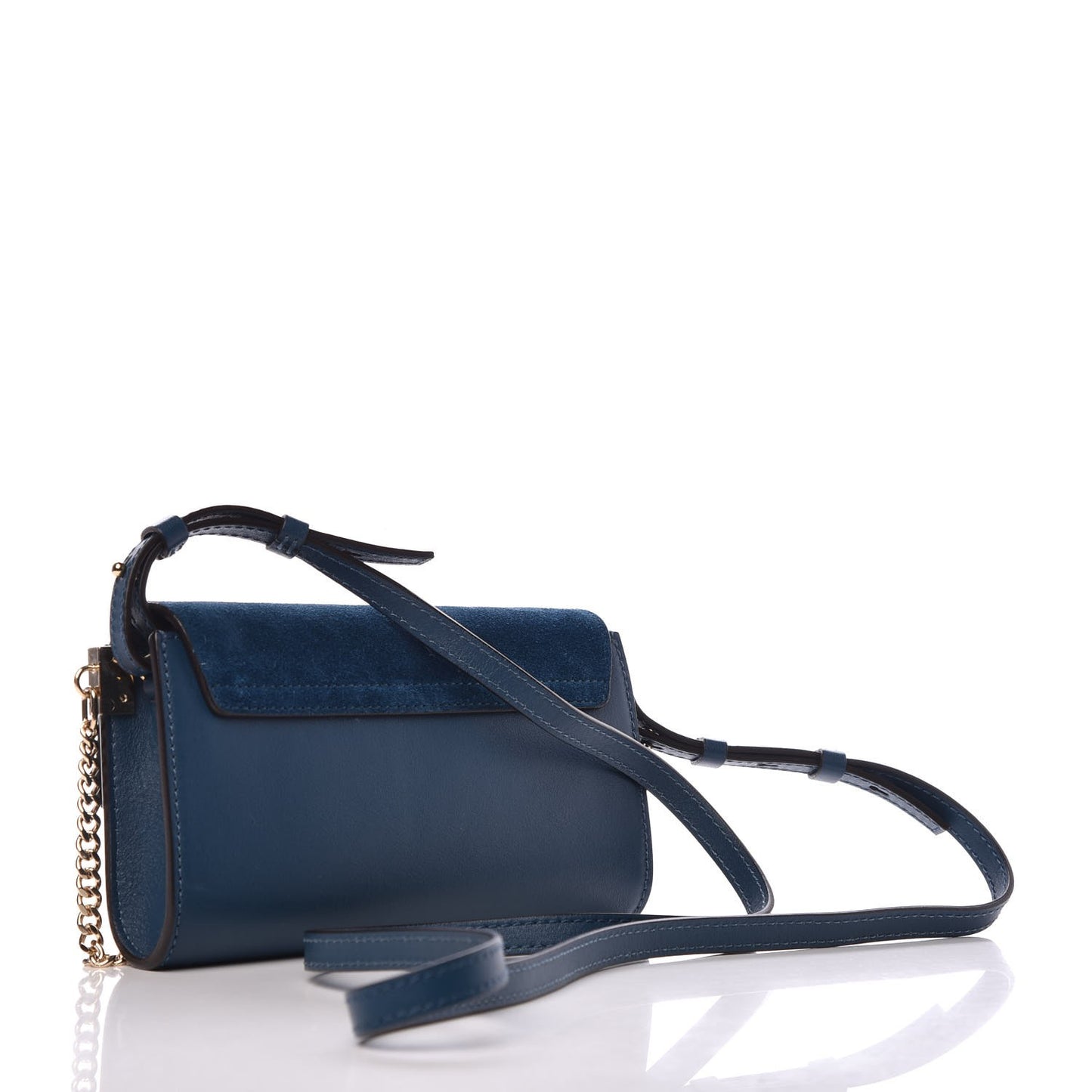 Suede Calfskin Mini Faye Shoulder Bag Majolica Blue