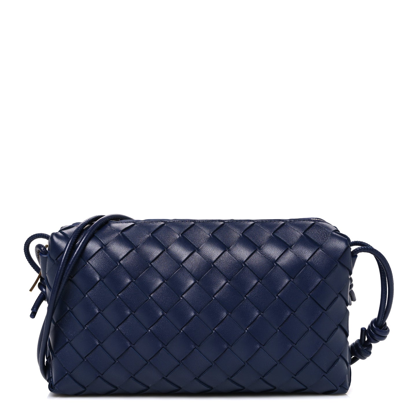Nappa Intrecciato Mini Loop Camera Bag Blue