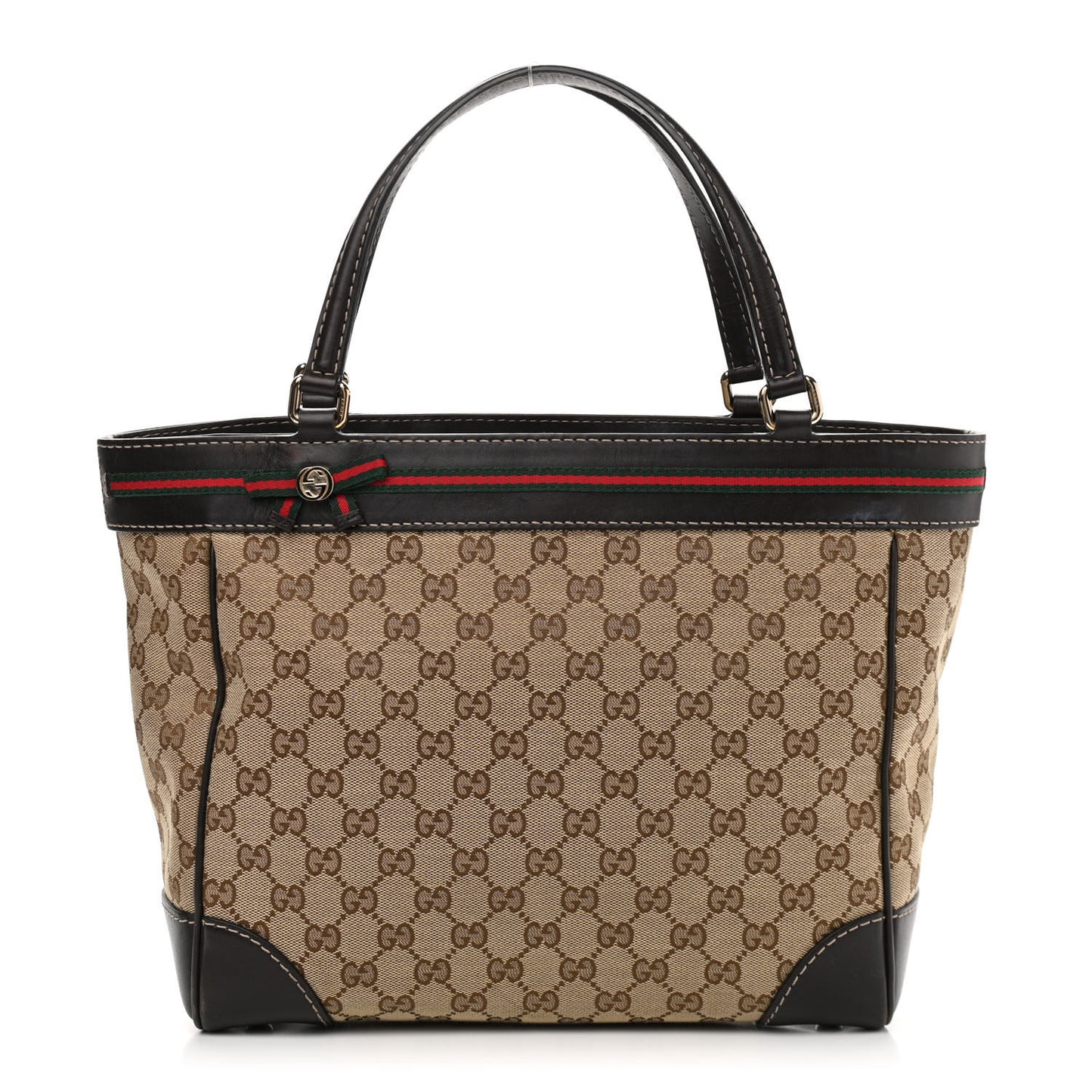 Monogram Web Medium Mayfair Tote Dark Brown
