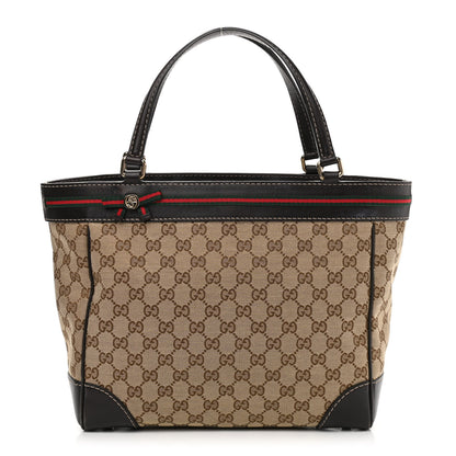 Gucci Monogram Web Medium Mayfair Tote Dark Brown 1 of 12