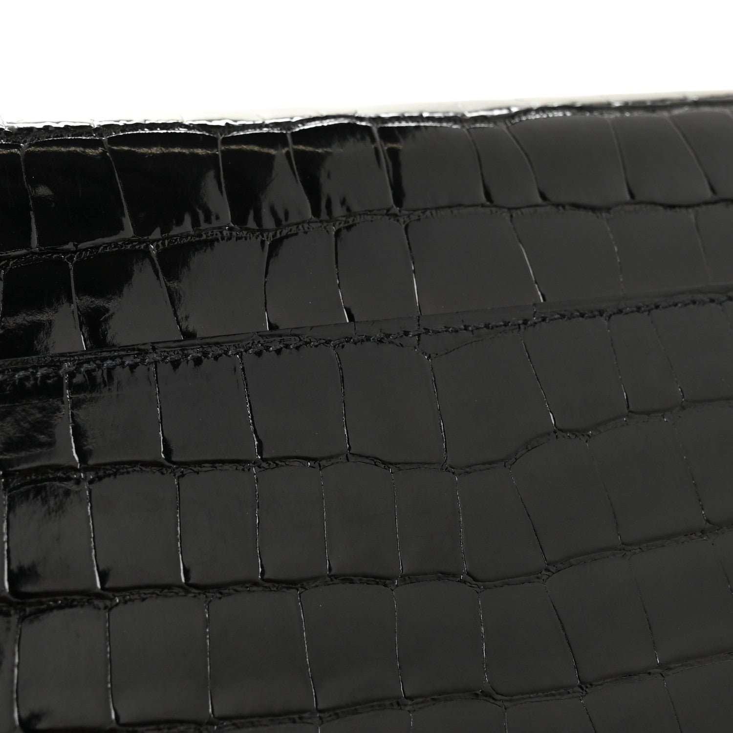 Hermes Shiny Alligator Monochrome Constance Long Wallet Black 10 of 11