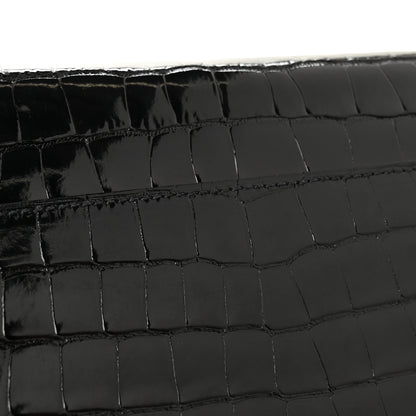 Hermes Shiny Alligator Monochrome Constance Long Wallet Black 10 of 11