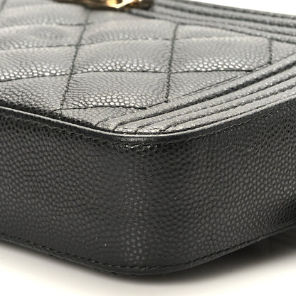 Chanel Caviar Quilted Small Boy Clutch With Chain Black 11 of 11