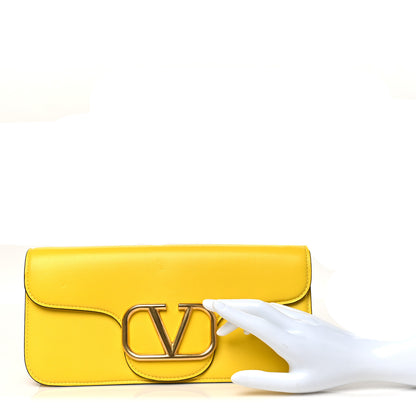 Valentino Garavani Calfskin Vlogo Loco Shoulder Bag Bright Lemon 2 of 10