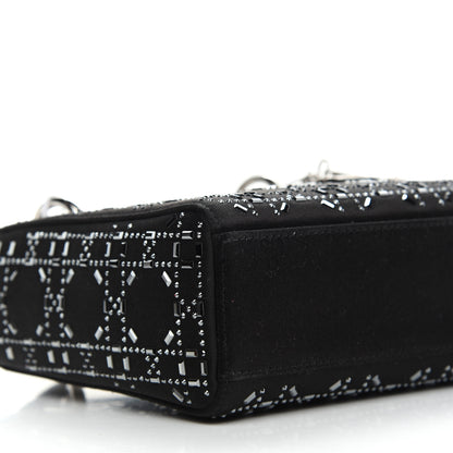 Christian Dior Satin Crystal Cannage Mini Lady Dior Black 6 of 8