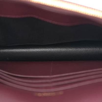 Saint Laurent Patent Calfskin Matelasse Chevron Monogram Envelope Chain Wallet Dark Red Wine 5 of 11