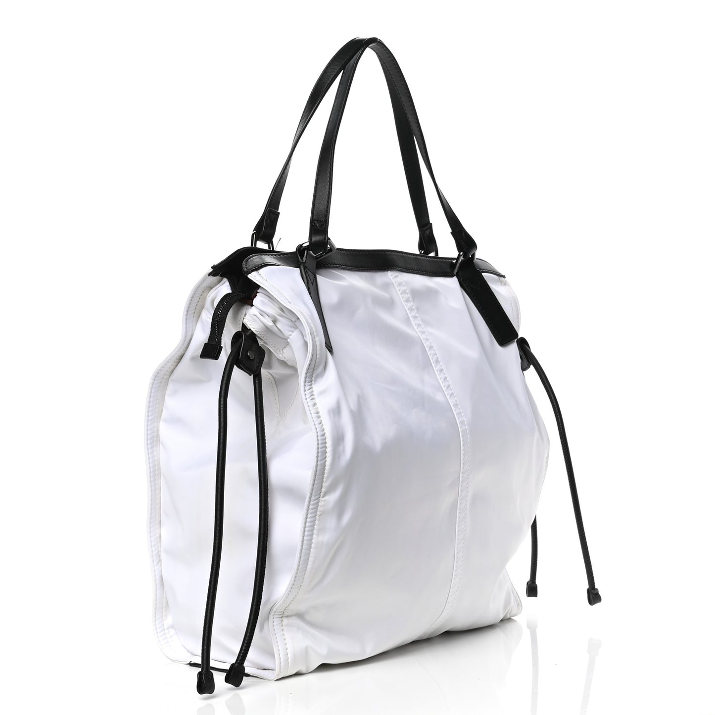 Nylon House Check Buckleigh Packable Tote White