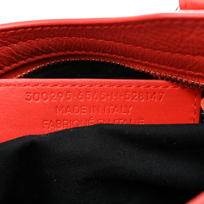 Balenciaga Matte Goatskin Rubber Covered Classic Hardware Mini City Rouge Coquelico Rouge Braise 8 of 17