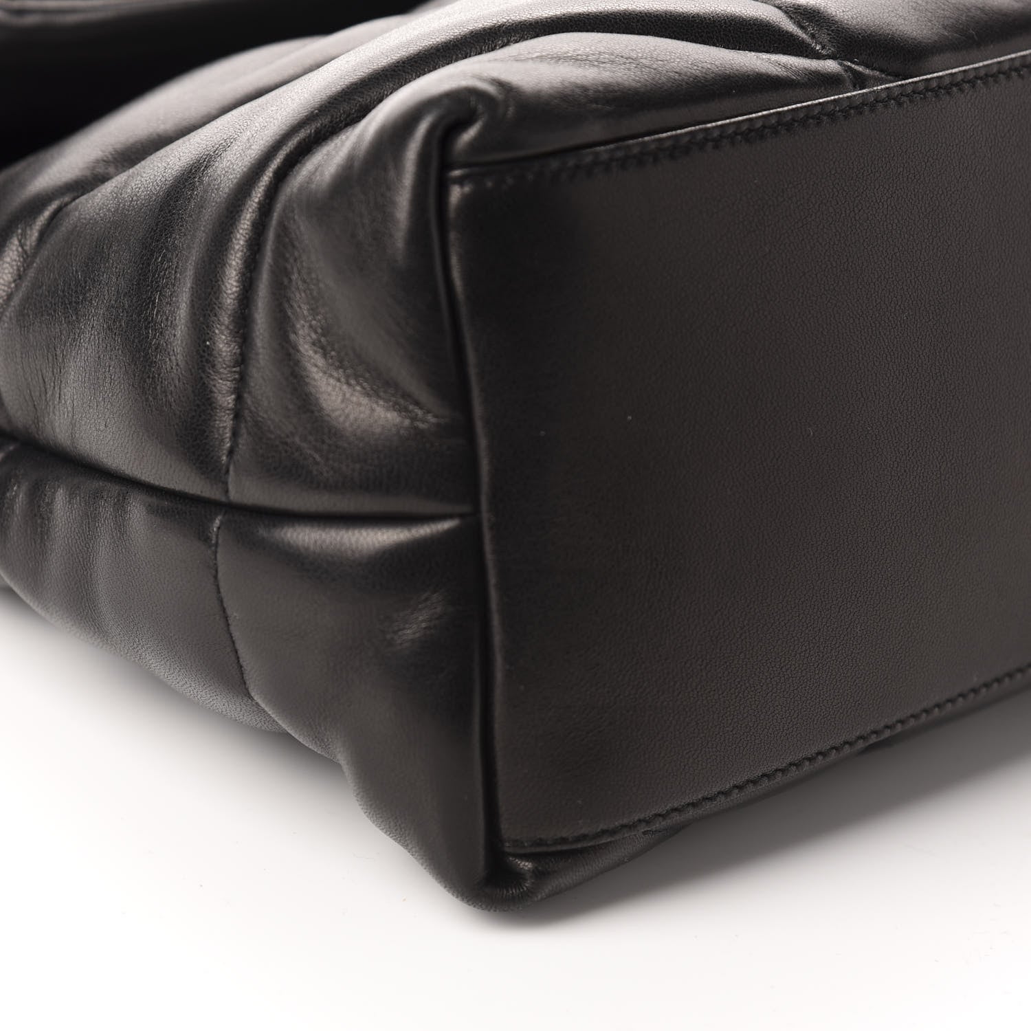 Saint Laurent Lambskin Quilted Medium Loulou Puffer Monogram Chain Satchel Black 6 of 11