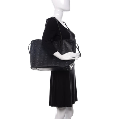 MCM Visetos Medium Liz Reversible Shopper Tote Black 2 of 15