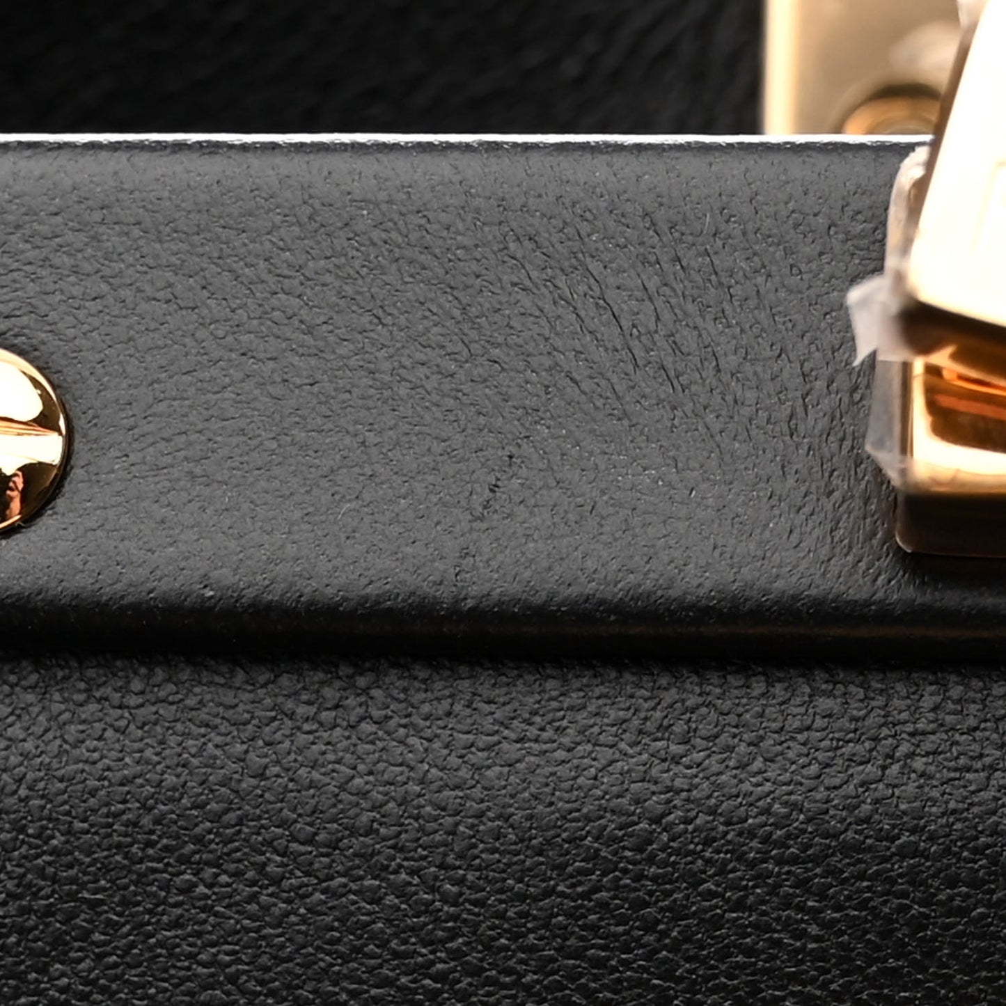Shearling Nappa Macro FF 1974 Mini Peekaboo Iconic Satchel Tobacco Black