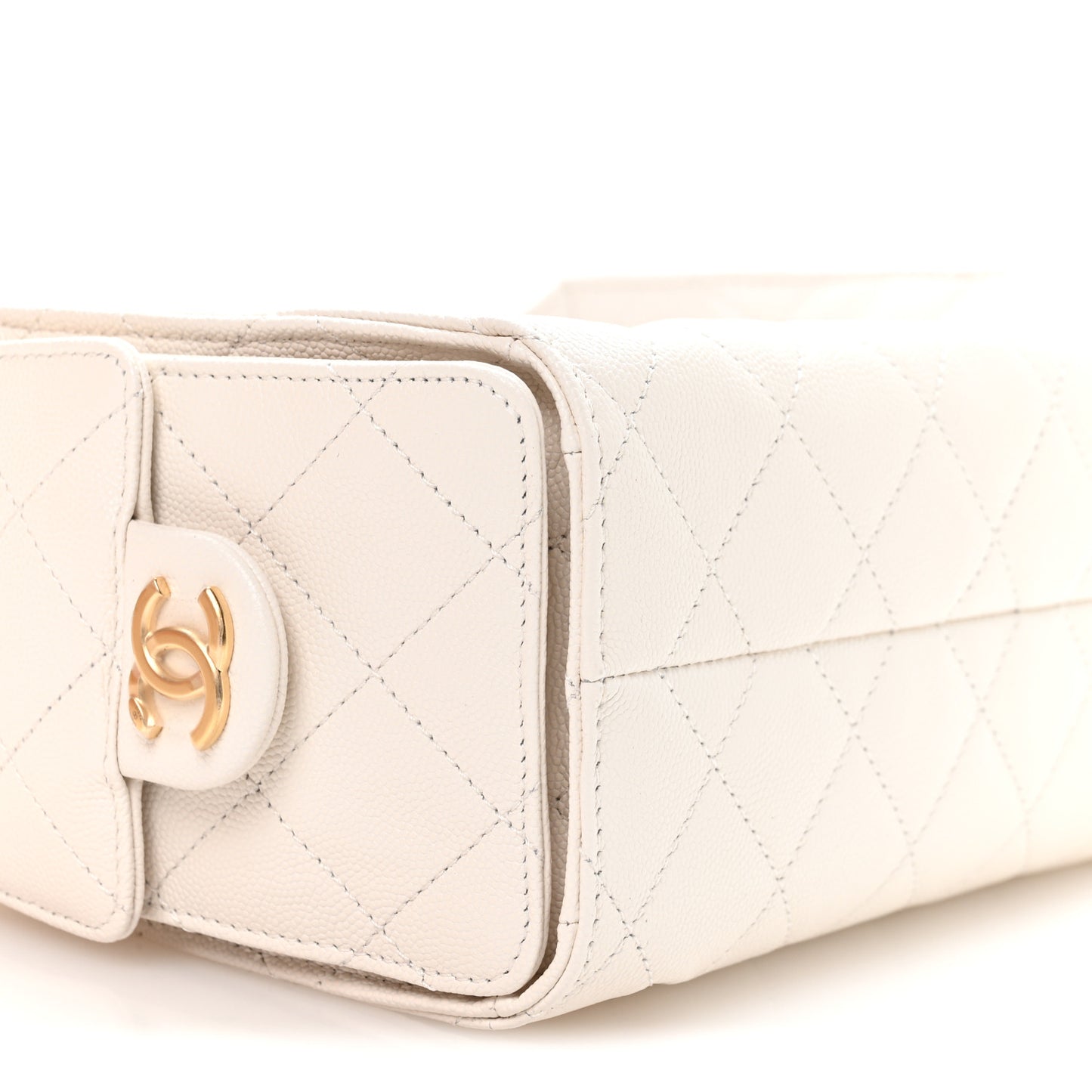 Caviar Quilted Mini Chanel 25 Handbag White