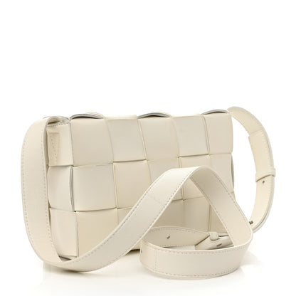 Bottega Veneta Lambskin Maxi Intrecciato Cassette Crossbody Bag White 3 of 12
