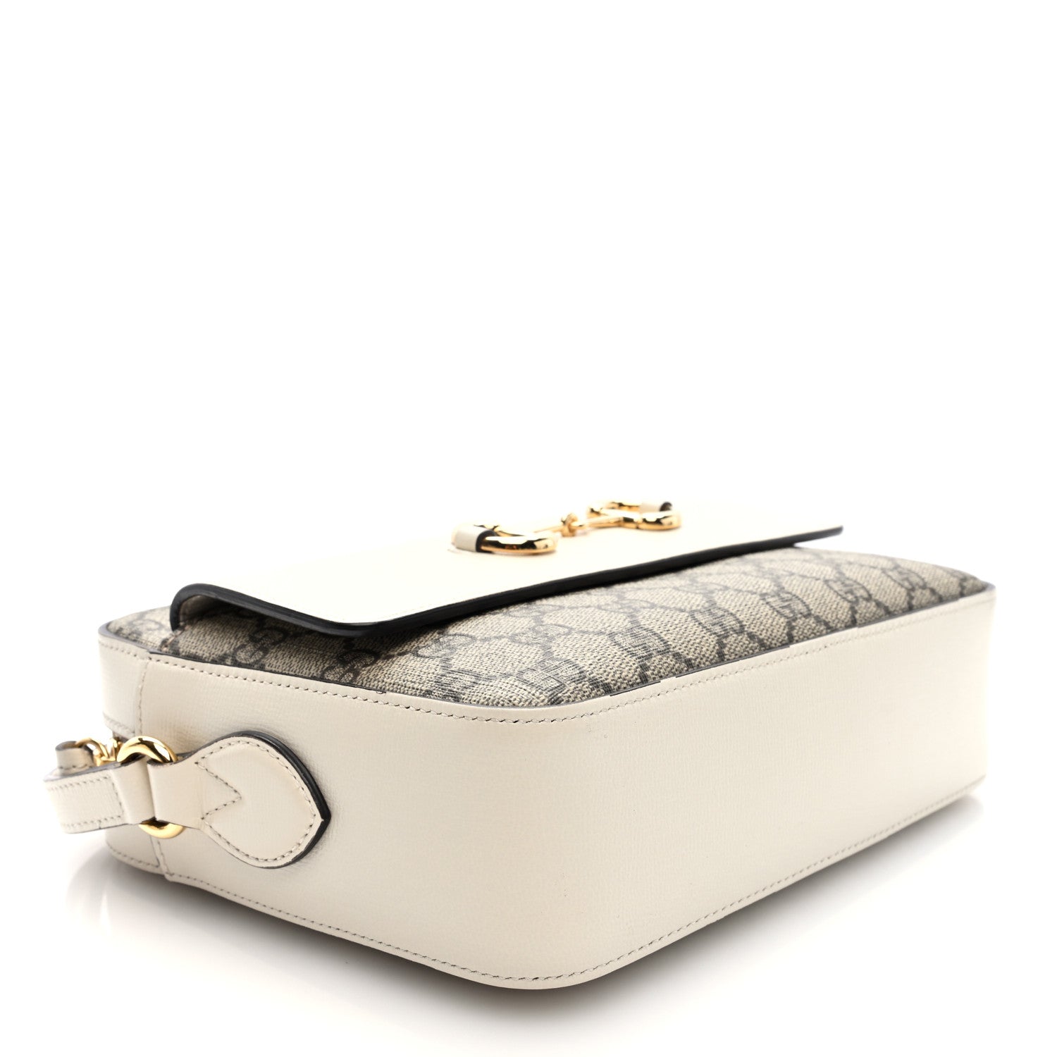 Gucci GG Supreme Monogram Small Horsebit 1955 Shoulder Bag Beige Mystic White 4 of 10
