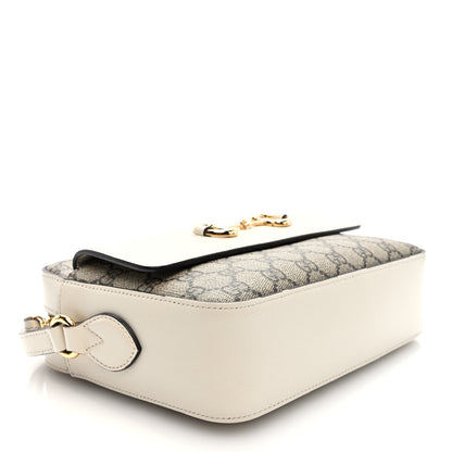 Gucci GG Supreme Monogram Small Horsebit 1955 Shoulder Bag Beige Mystic White 4 of 10