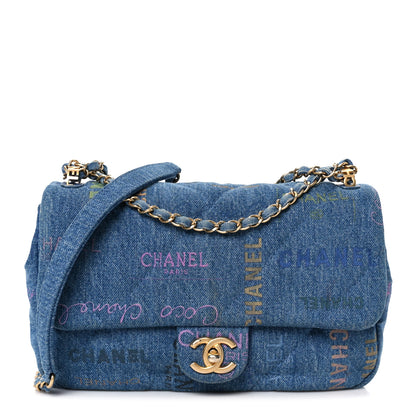 Chanel Denim Quilted Denim Large Mood Flap Blue Multicolor 1 of 11