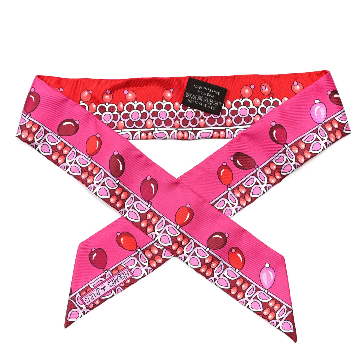 Silk Parures Des Maharajas Twilly Fuchsia Parme Rouge