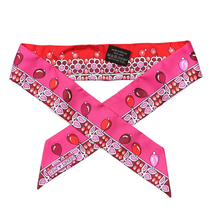 Hermes Silk Parures Des Maharajas Twilly Fuchsia Parme Rouge 1 of 5