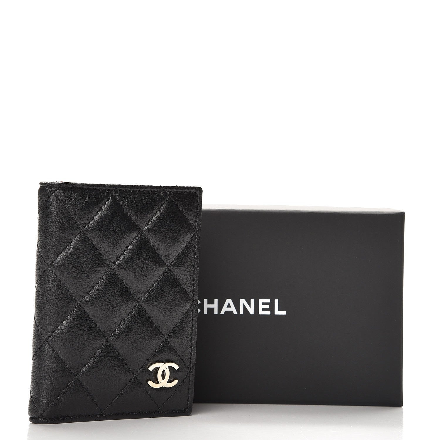 Chanel Lambskin Quilted Card Holder Wallet Black 8 of 8