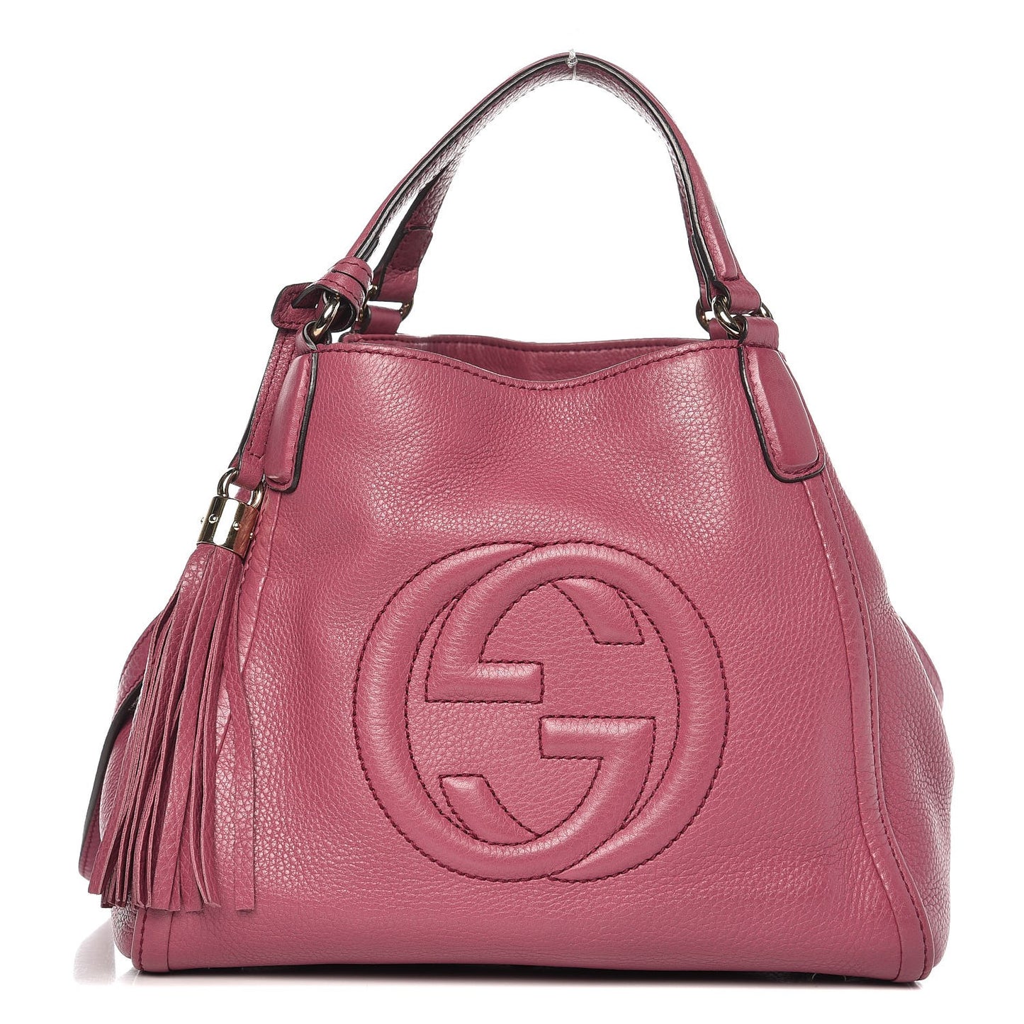 Pebbled Calfskin Small Soho Shoulder Bag Peonia Flower