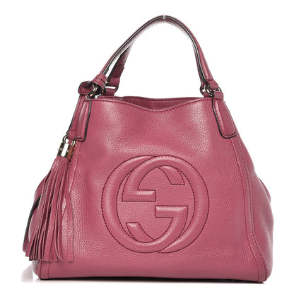 Gucci Pebbled Calfskin Small Soho Shoulder Bag Peonia Flower 1 of 9