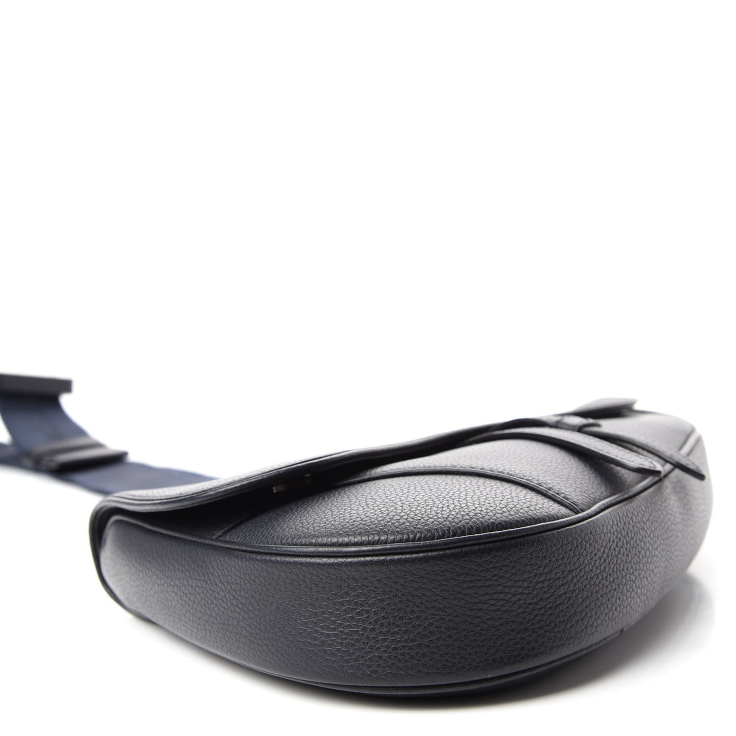 Grained Calfskin Saddle Bag Navy Blue